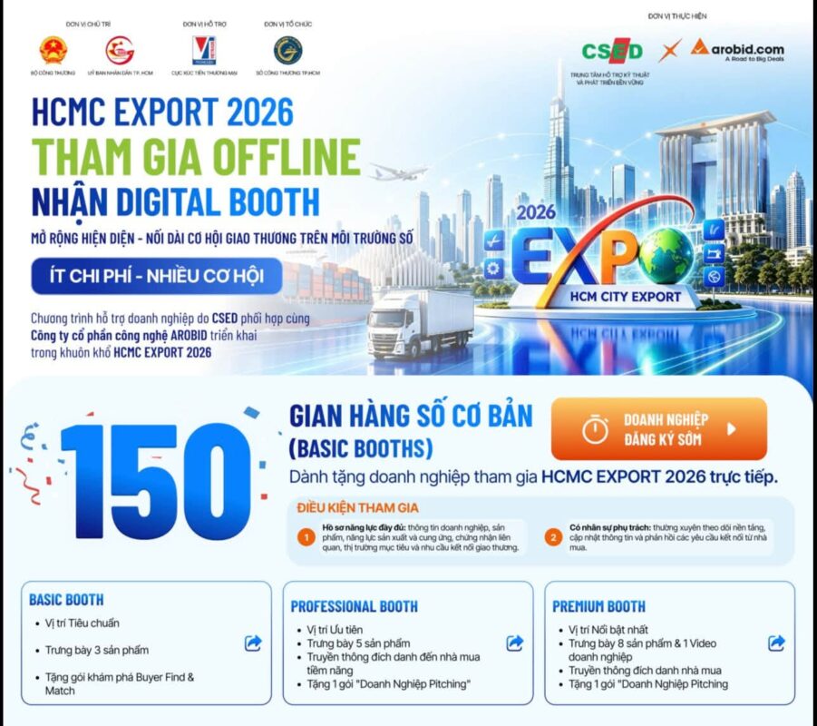 HCMC EXPORT 2026: từ gian hàng trực tiếp đến hiện diện số 24/7 với Digital Booth